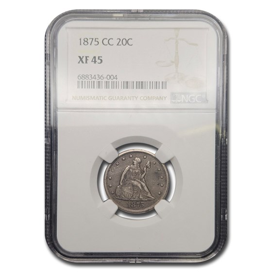 1875-CC Twenty Cent Piece XF-45 NGC 1875-CC Twenty Cent Piece XF-45 NGC